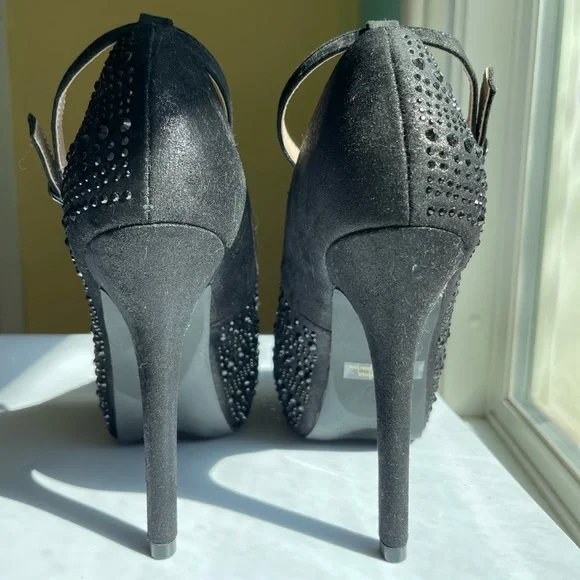 DREAM PAIRS Jeweled and Strapped Peep Toe Stiletto - Picture 5 of 7